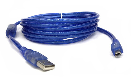 USB 2.0 AM to Mini USB 5P M Cable Blue 3m